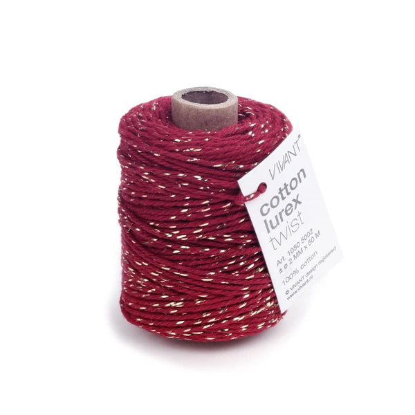 Vivant - Lurex Bordeaux Cotton Cord (54.68 yards)