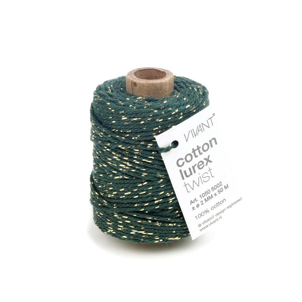 Vivant - Lurex Green Gold Cotton Cord (54.68 yards)