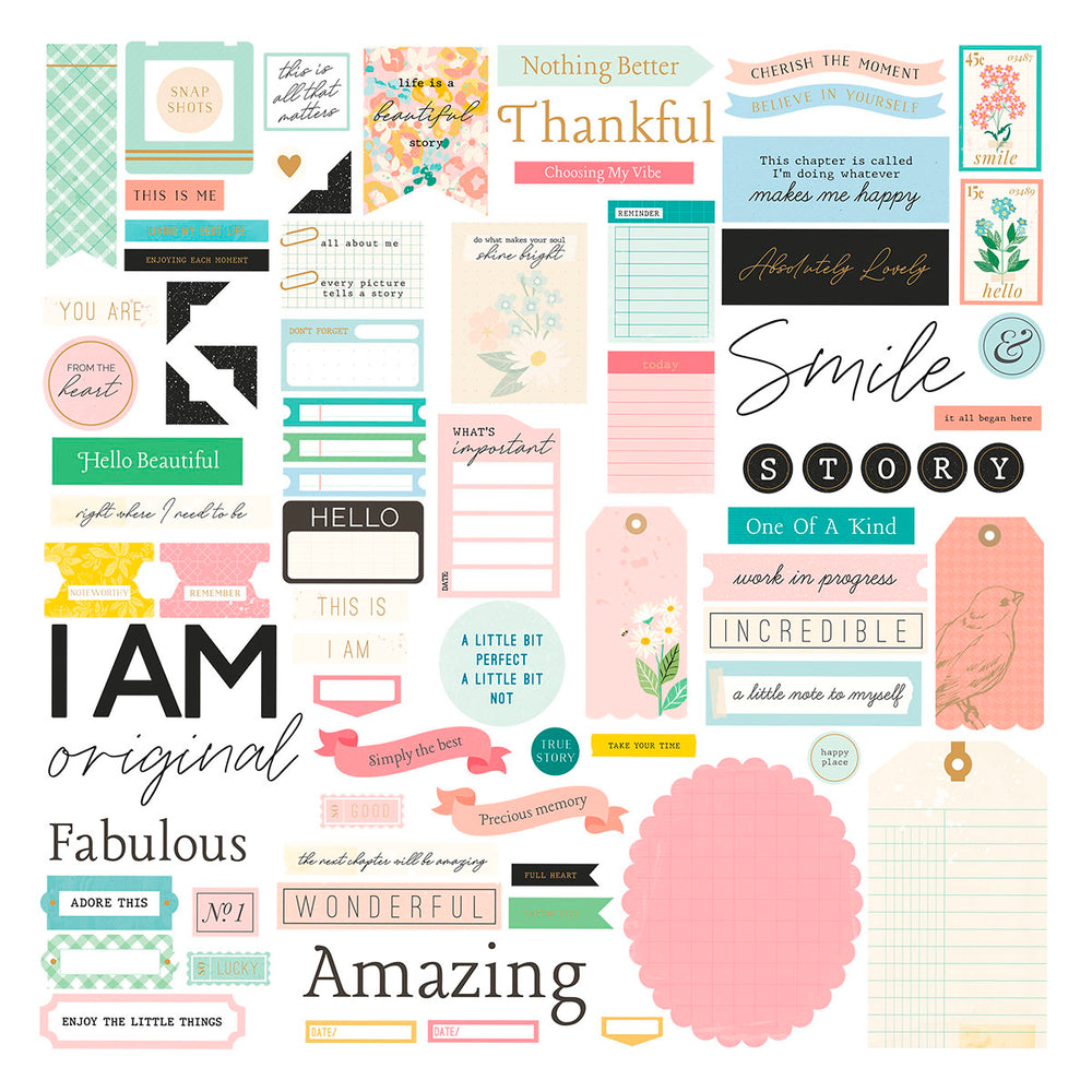 Rosies Studio Hello Its Me! Cardstock Diecut Ephemera Sentiments