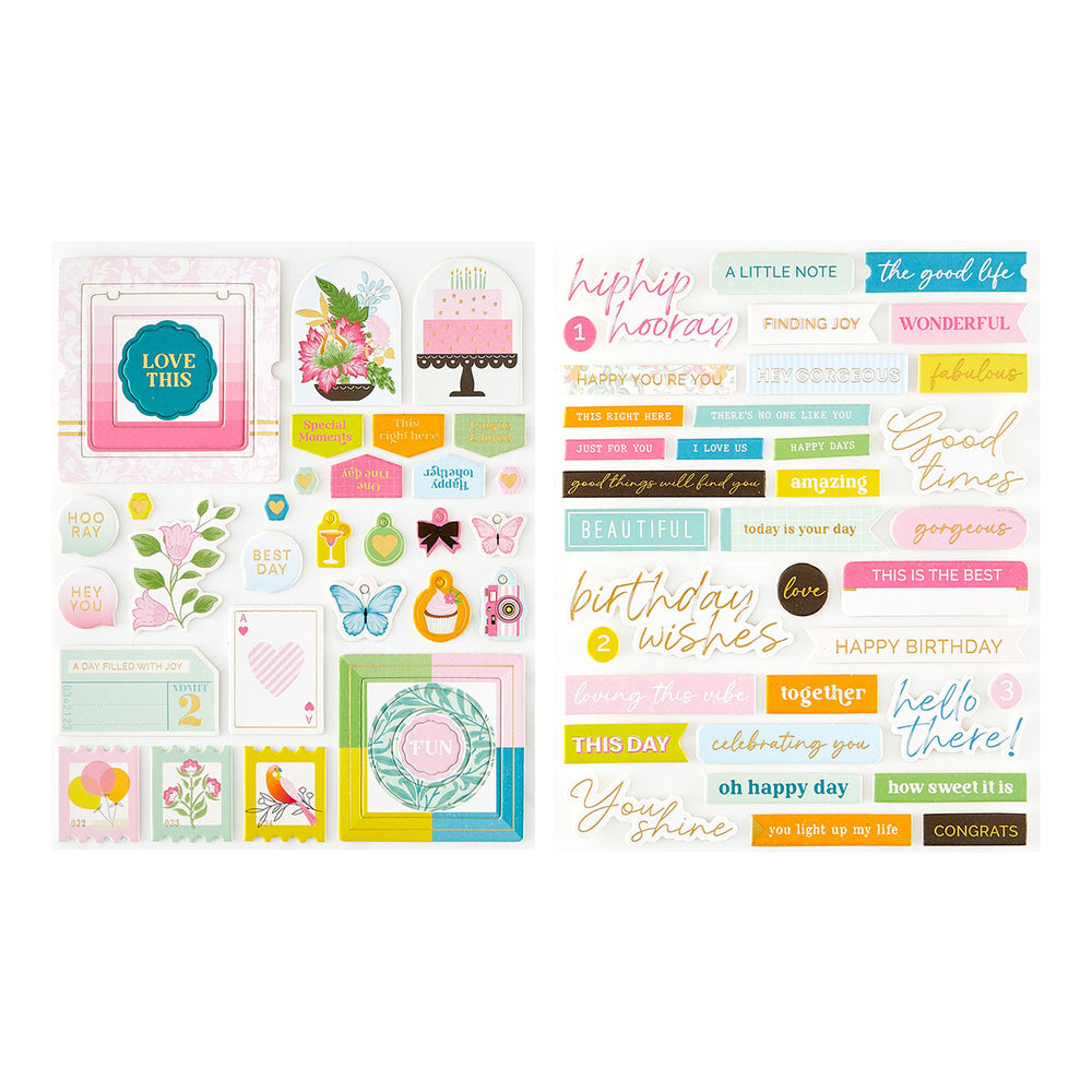 Rosie’s Studio Jubilee Chipboard Sticker Pack