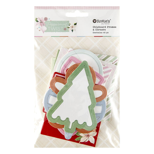 Rosie's Studio Peppermint Twist Chipboard Frames & Corners