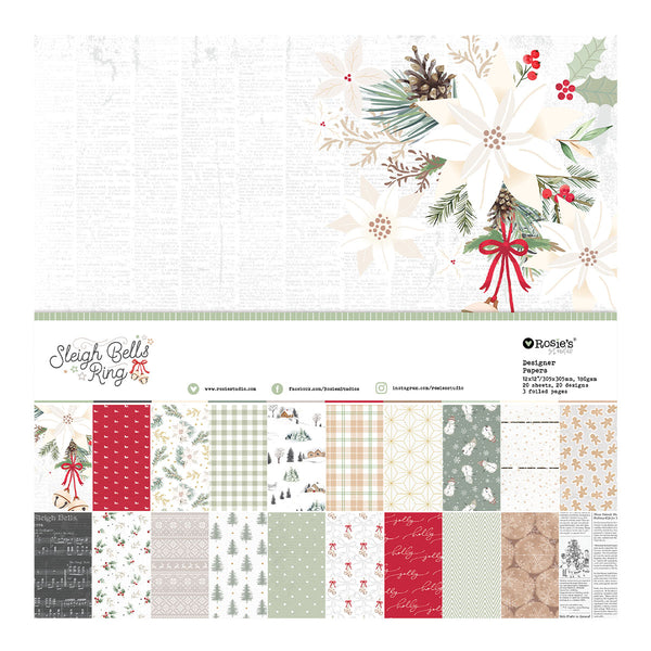 Rosie's Studio Sleigh Bells Ring 12x12" Designer Paper Pack
