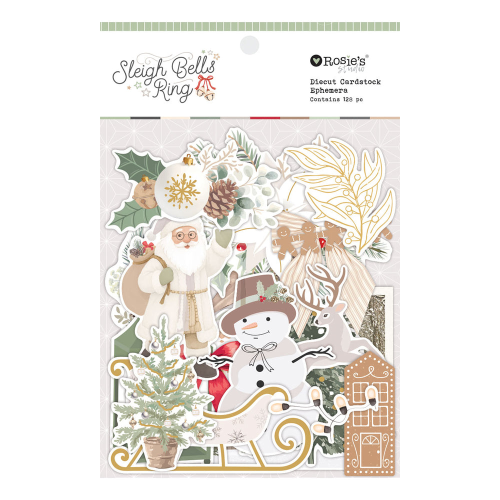 Rosie's Studio Sleigh Bells Ring Cardstock Diecut Ephemera