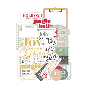 Rosie's Studio Sleigh Bells Ring Cardstock Diecut Ephemera - Sentiments