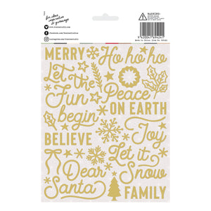 Rosie's Studio Sleigh Bells Ring Foil Puffy Stickers 2 sheets