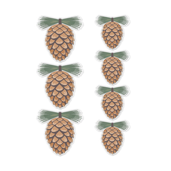 Rosie's Studio Sleigh Bells Ring Pinecones Dimensional Acetate Stickers