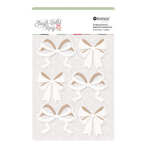 Rosie's Studio Sleigh Bells Ring Bows Dimensional Acetate Stickers