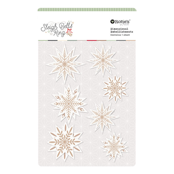 Rosie's Studio Sleigh Bells Ring Stars Dimensional Acetate Stickers