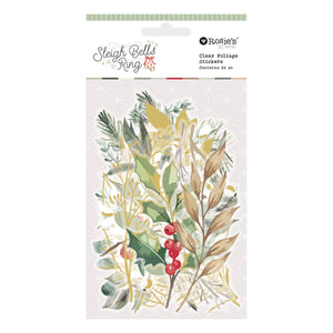 Rosie's Studio Sleigh Bells Ring Clear Foliage Stickers