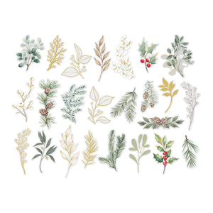 Rosie's Studio Sleigh Bells Ring Clear Foliage Stickers