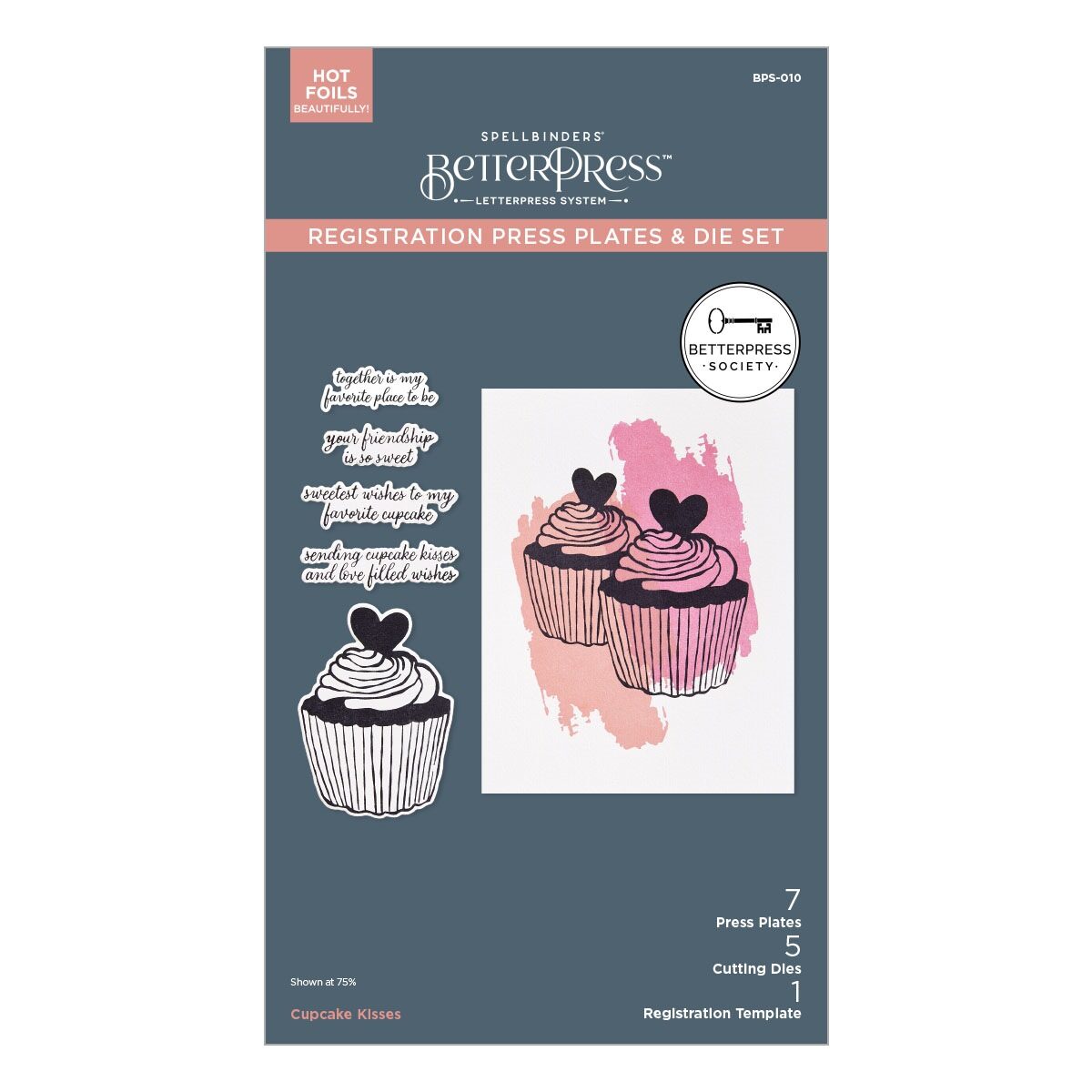 Cupcake Kisses BetterPress Plate & Die Set - BetterPress Society December 2024