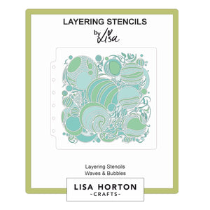 Lisa Horton Crafts - Waves & Bubbles 6" x 6" Layering Stencil