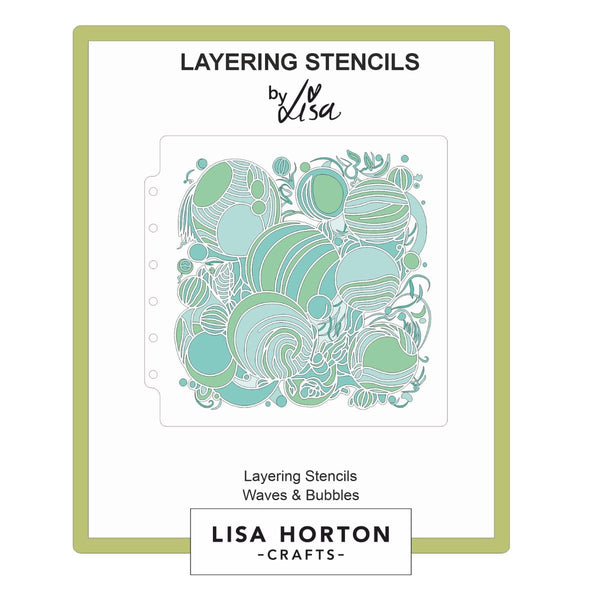 Lisa Horton Crafts - Waves & Bubbles 6" x 6" Layering Stencil