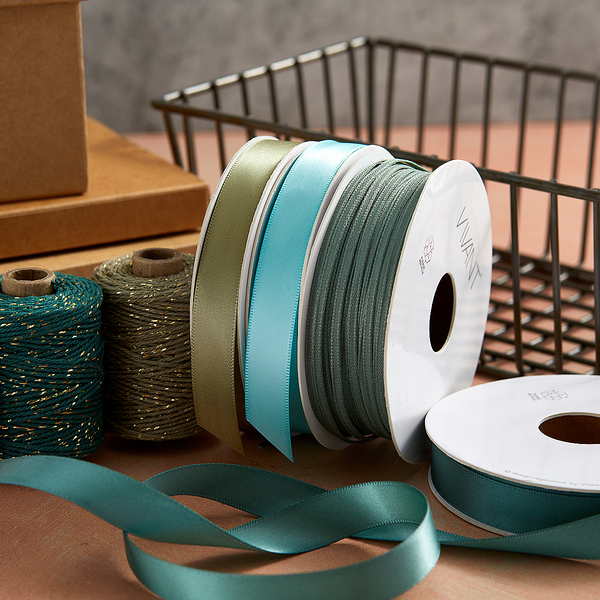 Vivant Texture Sage Green Narrow Ribbon - 21.87 yards