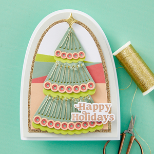 Stitched Holiday Tree Etched Dies