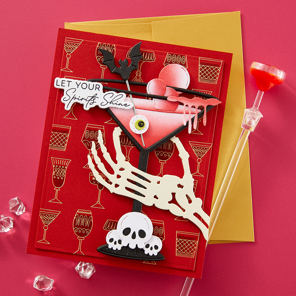 Boos! Cocktails Etched Dies from the Happy Hour Collection