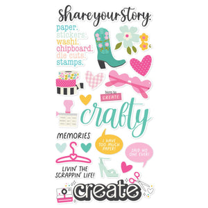 Simple Stories Crafty Babe Foam Stickers