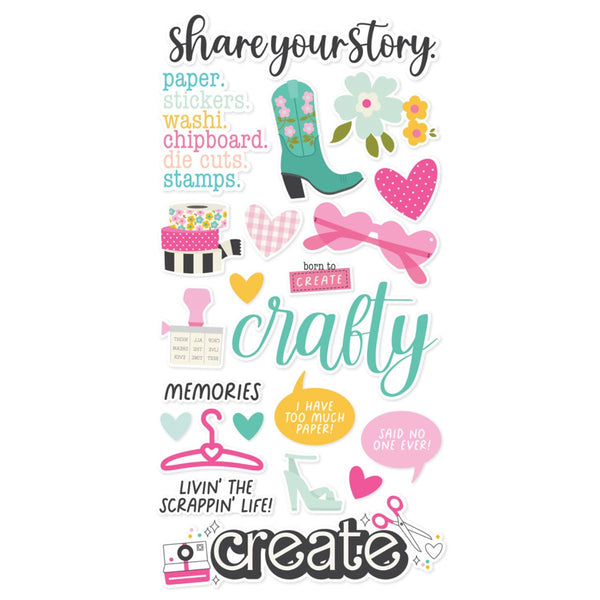 Simple Stories Crafty Babe Foam Stickers
