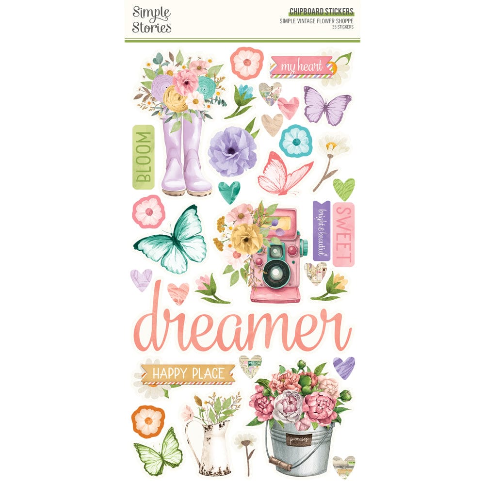 Simple Stories - Simple Vintage Flower Shoppe 6x12 Chipboard