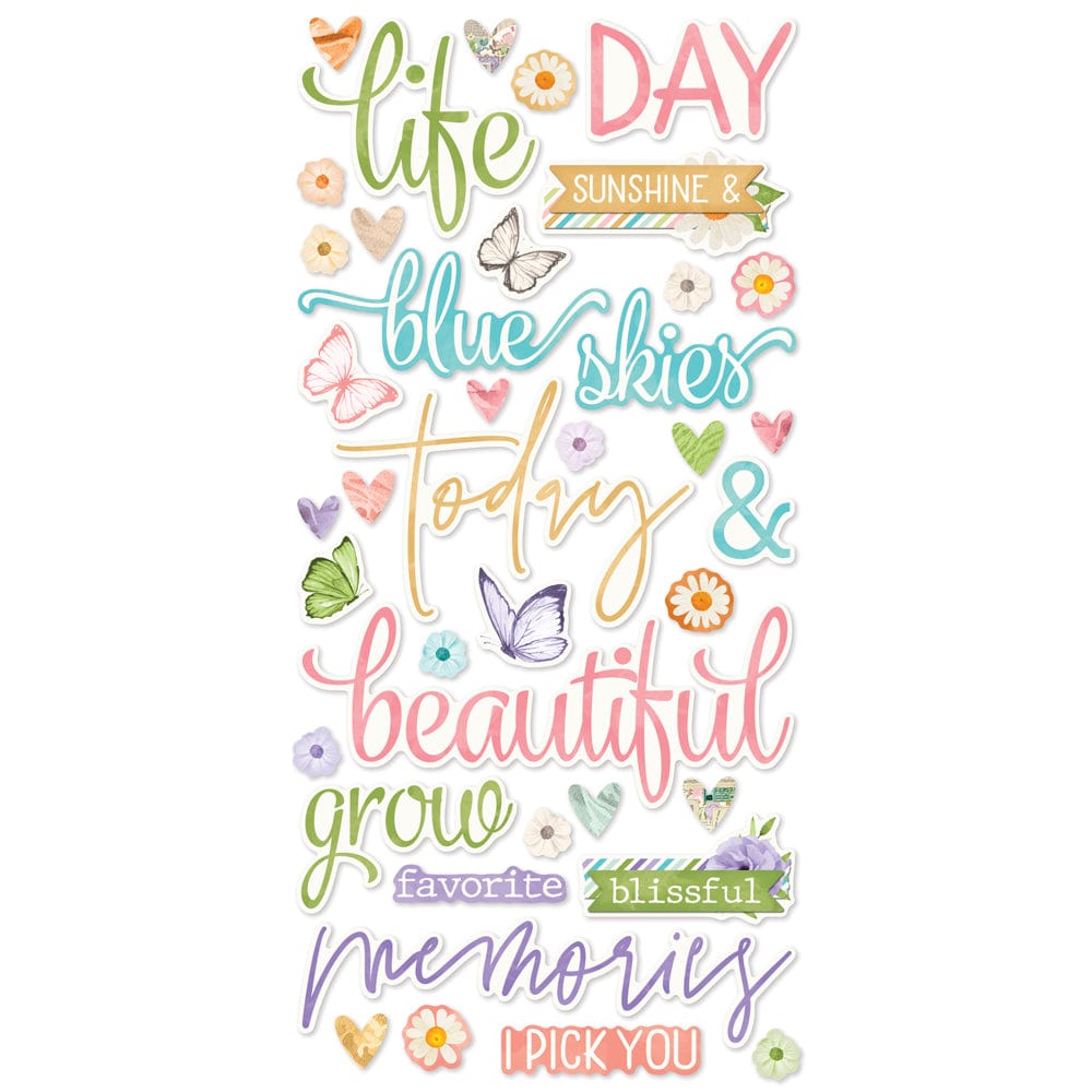 Simple Stories - Simple Vintage Flower Shoppe Foam Stickers