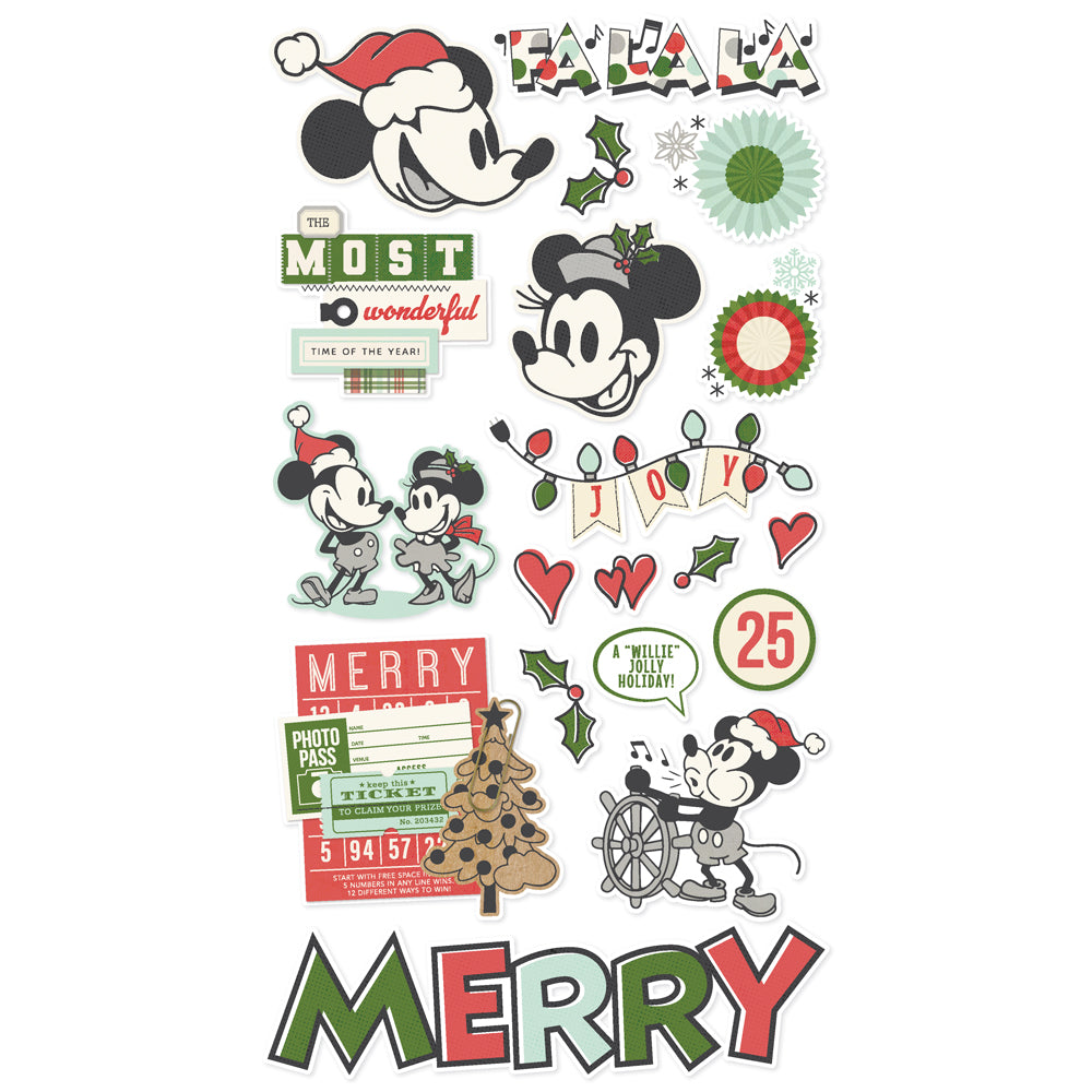 Simple Stories Say Cheese Classic Mouse Christmas - 6x12 Chipboard