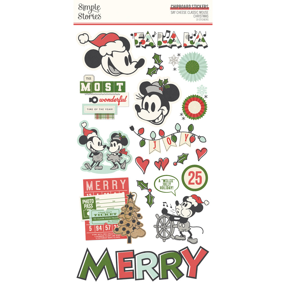 Simple Stories Say Cheese Classic Mouse Christmas - 6x12 Chipboard