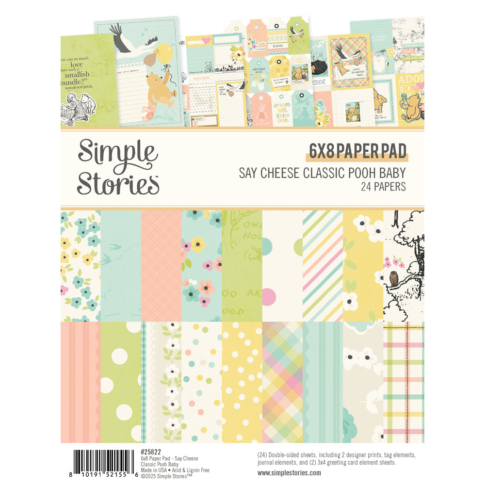 Simple Stories Say Cheese Classic Pooh Baby 6 x 8" Paper Pad