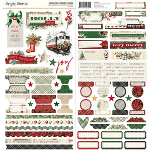 Simple Stories Simple Vintage Old-Fashioned Christmas Cardstock Stickers - Basics