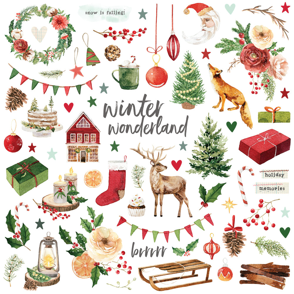 Simple Stories Simple Vintage Evergreen Memories Chipboard Pieces