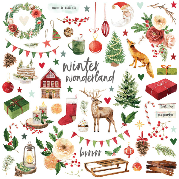 Simple Stories Simple Vintage Evergreen Memories Chipboard Pieces