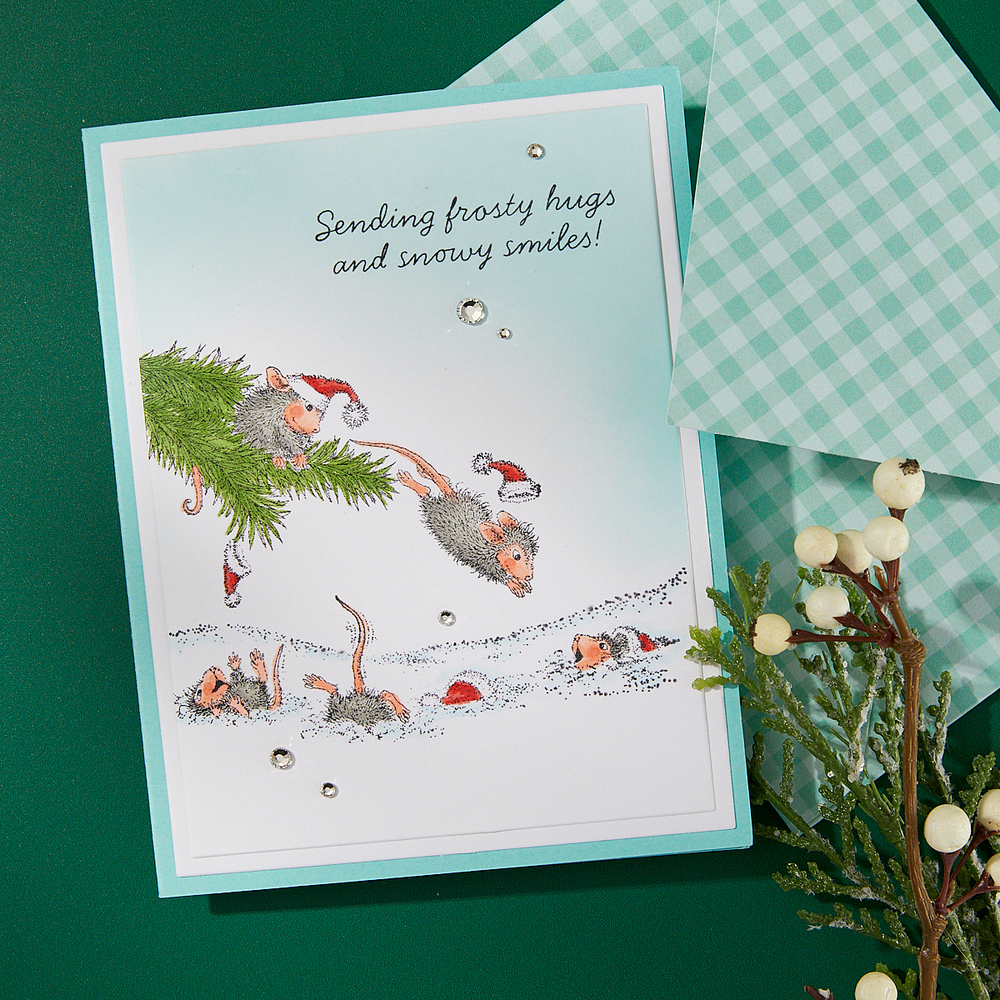 Snowy Smiles Cling Rubber Stamp Set from the House-Mouse Tree-mendous Christmas Collection