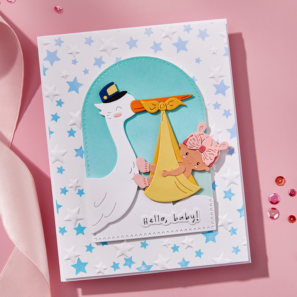 Wishing and Falling Stars 3D Embossing Folder and Press + Foil Bundle