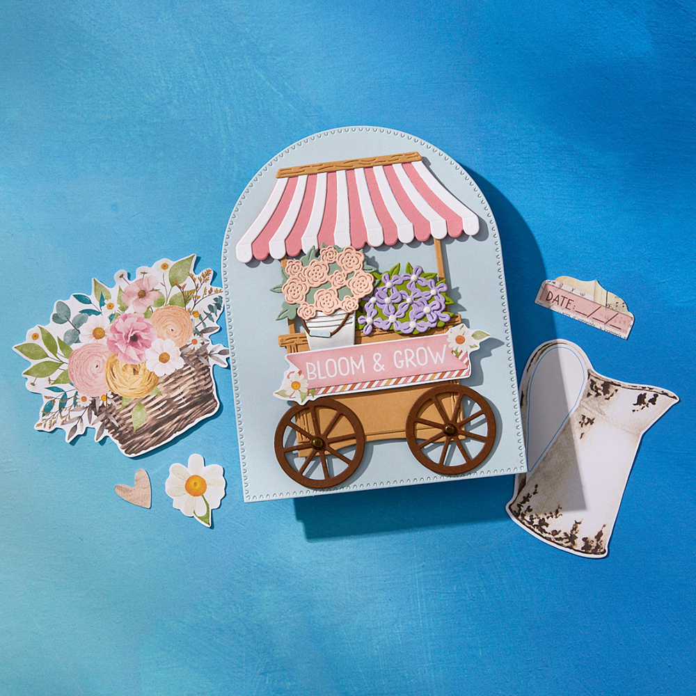 Flower Cart Etched Dies with Simple Stories