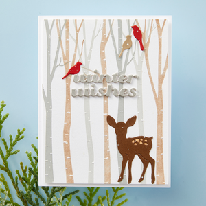 Birch Trees Registration Press Plates & Die Set from the Dancin Christmas Friends Collection