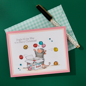 Jingle Bell Wishes Cling Rubber Stamp Set from the House-Mouse Tree-mendous Christmas Collection