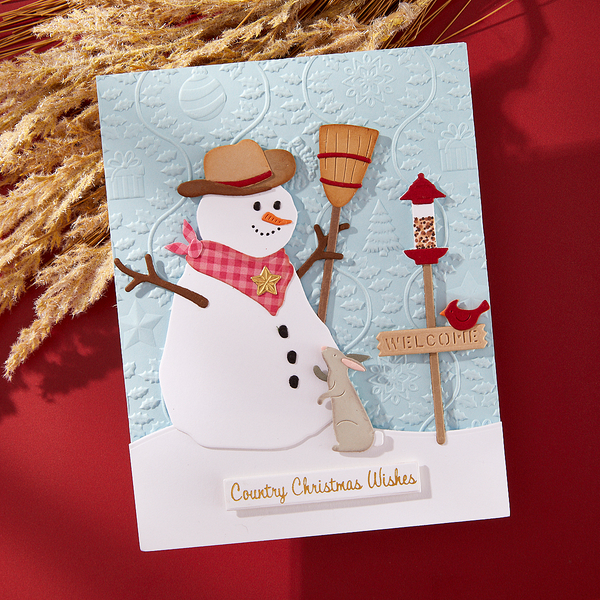 Country Snowman Etched Dies from the Country Christmas Collection by Annie Williams