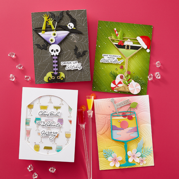 Boos! Cocktails Etched Dies from the Happy Hour Collection