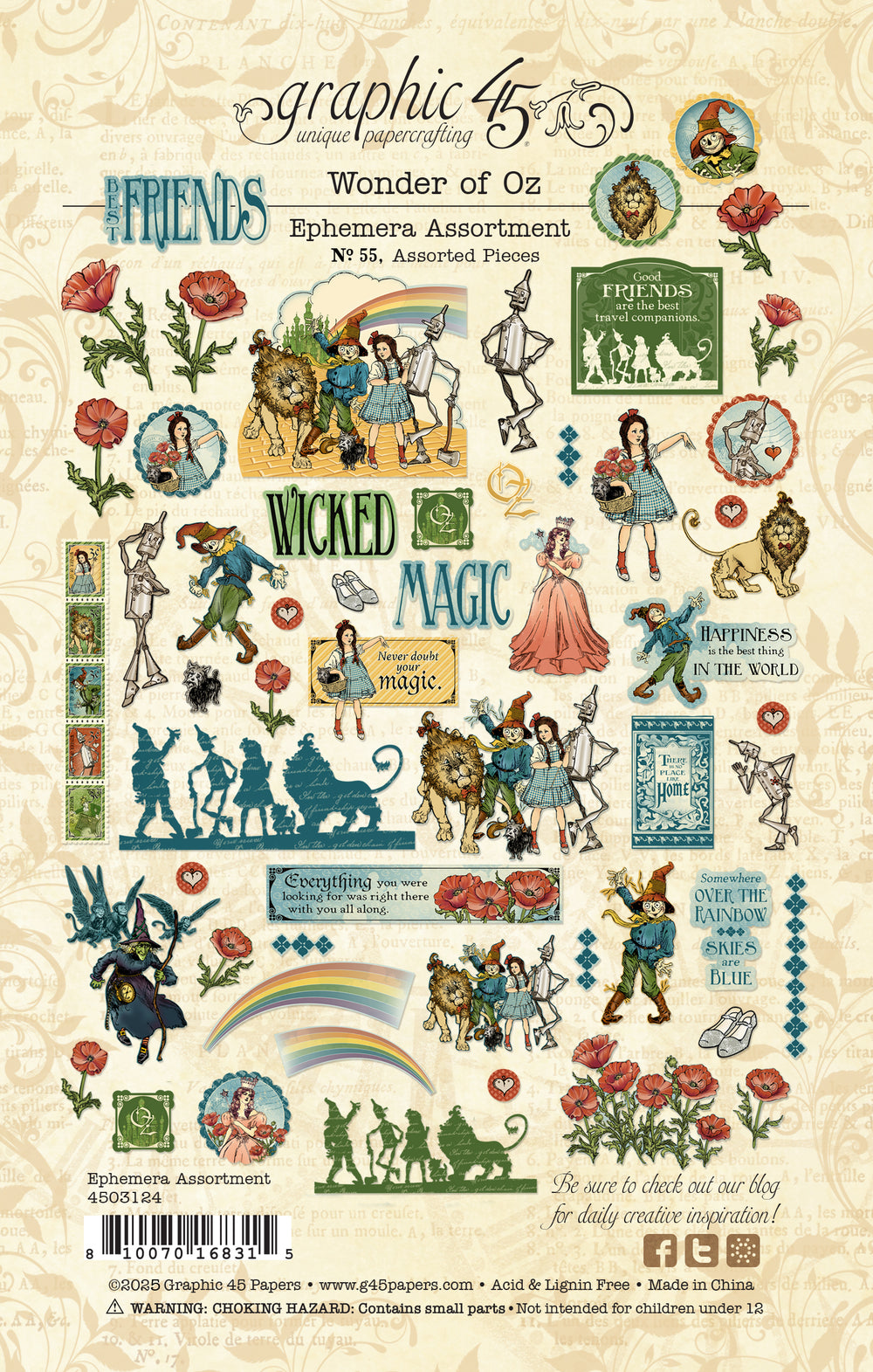 Graphic 45 Wonder of Oz Ephemera Set