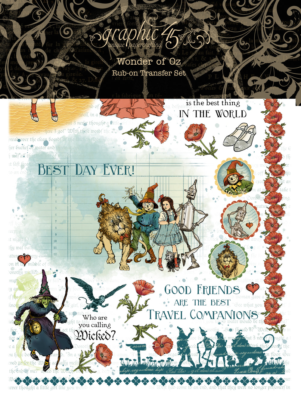 Graphic 45 Wonder of Oz Rub-on Transfers