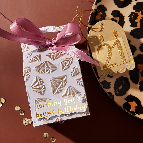 Bougie Birthday Sentiments Press + Foil Plate & Die Set by Nina Boettcher