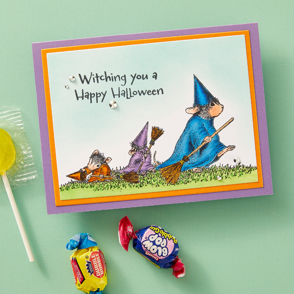 House-Mouse Halloween Flight Cling Rubber Stamp Set