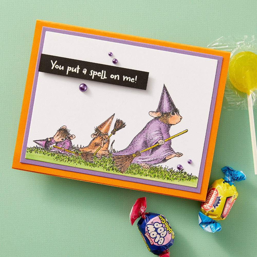 Halloween Flight Cling Rubber Stamp Set from the House-Mouse Holiday Friends Collection