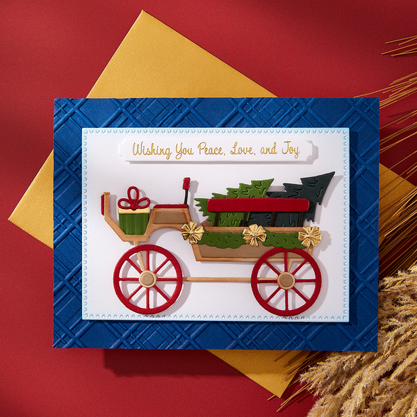 Christmas Horse-Drawn Wagon Etched Dies from the Country Christmas Collection by Annie Williams