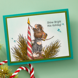Holiday Glow Cling Rubber Stamp Set from the House-Mouse Holiday Friends Collection