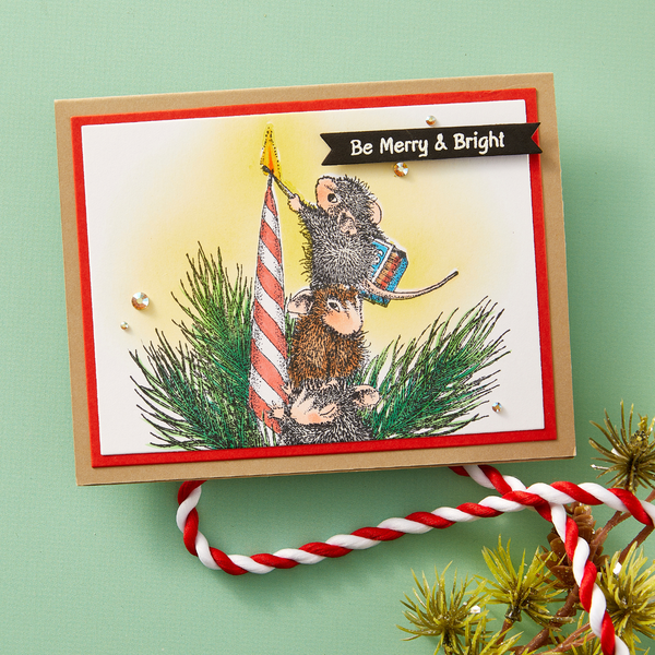 Holiday Glow Cling Rubber Stamp Set from the House-Mouse Holiday Friends Collection