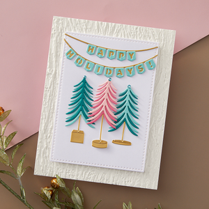 Mantel Decorations Etched Dies from the Timeless Trees Collection by Simon Hurley