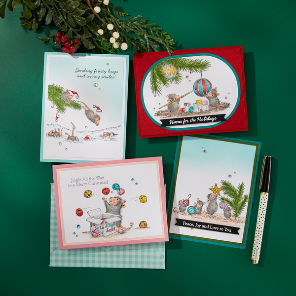 Tree-mendous Christmas Cling Rubber Stamp Set from the House-Mouse Tree-mendous Christmas Collection