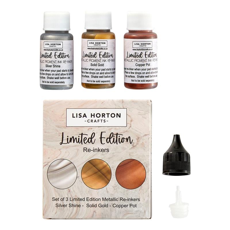 Lisa Horton Crafts Set of 3 Ltd Edition Metallic Reinkers - Silver, Gold and Copper