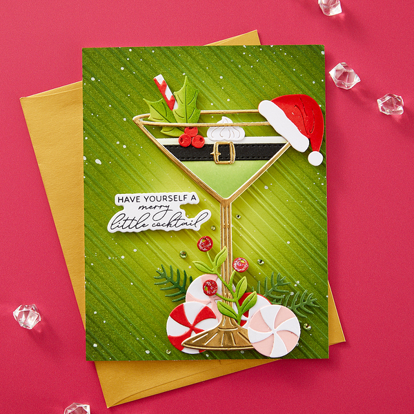 Cheers Sentiments Press Plate & Die Set from the Happy Hour Collection