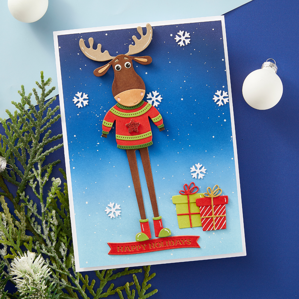 Dancin' Moose Klondike Etched Dies from the Dancin' Christmas Friends Collection